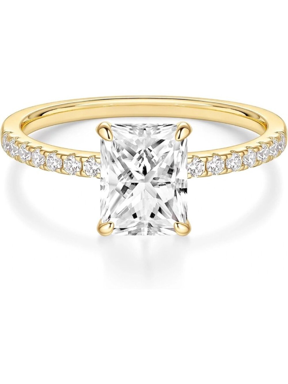 Radiant Cut 925 Sterling Silver Engagement Ring for Women - Elegant & Timeless